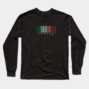 Italia flag colors barcode Long Sleeve T-Shirt